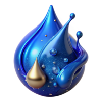 stunning abstract Blue Ink Drop Splashing Isolated original png