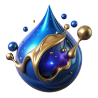 serene creative Blue Ink Drop Splashing Isolated original png