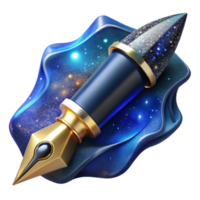 dramatic creative Blue Ink Pen Writing Angle Top View Cutout professional png