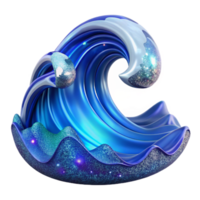 extraordinary modern Blue Ocean Wave Cresting Forward Isolated high quality png