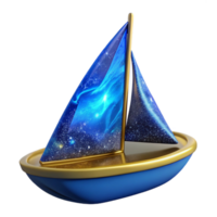 wonderful abstract Blue Sailboat on Water Side View Transparent Background high resolution png
