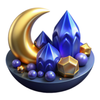 magnificent abstract Blue Sky with Crescent Moon Night Scene Isolated png