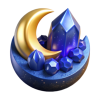 beautiful abstract Blue Sky with Crescent Moon Night Scene Isolated authentic png