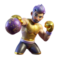 beautiful modern Boxer Throwing Punch Front View Isolated high quality png