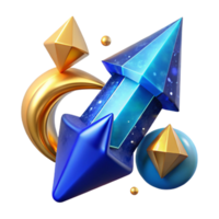 magnificent rustic Bright Blue Arrow Pointing Towards Reward authentic png