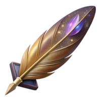 magnificent minimalist Brown Feather Quill Angled View Cutout exclusive png