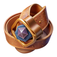 vibrant modern Brown Leather Belt Top View Transparent high resolution png