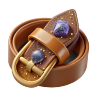 dramatic artistic Brown Leather Belt Top View Transparent high resolution png