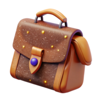 serene artistic Brown Leather Briefcase Top View Cutout high resolution png