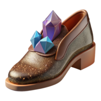 elegant abstract Brown Leather Shoe Single Transparent Background professional png