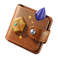 extraordinary abstract Brown Leather Wallet Closed Cutout high resolution png
