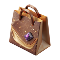 wonderful rustic Brown Paper Bag Side Angle Cutout with Handles authentic png