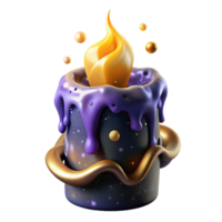 vibrant abstract Burning Candle Flame with Wax Drips premium png