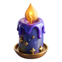 vibrant minimalist Burning Candle with Dripping Wax Transparent genuine png