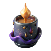 serene vintage Burning Candle with Soft Glow Cutout Transparent Background high resolution png
