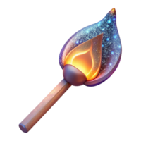vibrant rustic Burning Matchstick Side View Cutout Transparent Background detailed png
