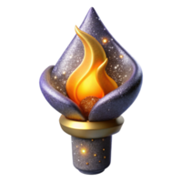 vibrant creative Burning Torch with Bright Flame Cutout high resolution png