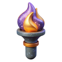 serene artistic Burning Torch with Bright Flame Cutout high resolution png