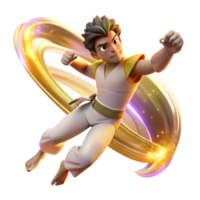 stunning rustic Capoeira Fighter in Motion Blur Cutout with Warm Lighting original png