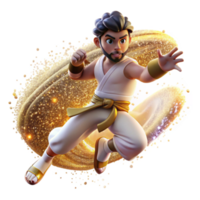 extraordinary modern Capoeira Fighter in Motion Blur Cutout with Warm Lighting png
