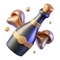 wonderful creative Champagne Bottle Cutout with Cork Popping authentic png