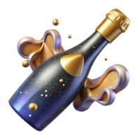 extraordinary abstract Champagne Bottle with Cork Popping Cutout Element authentic png