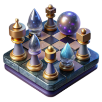 elegant traditional Chessboard with Pieces Strategic Thinking Transparent Background detailed png