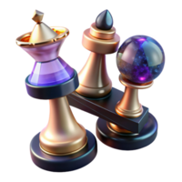 serene minimalist Chess Pieces on Balancing Scale Transparent Background detailed png