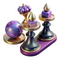 dramatic artistic Chess Pieces on Balancing Scale Transparent Background genuine png