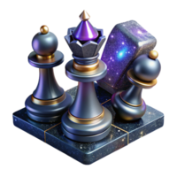 serene abstract Chess Pieces in Checkmate Position Isolated premium png