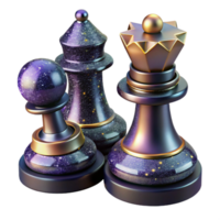 dramatic rustic Chess Pieces in Checkmate Position Isolated high quality png