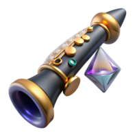 serene abstract Clarinet Front View Isolated Element png