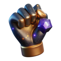 dramatic artistic Closed Hand Fist Side View Cutout Element professional png