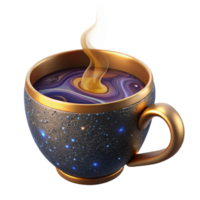 wonderful contemporary Coffee Cup with Steam Cutout with Top View high quality png