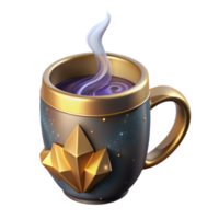 dramatic abstract Coffee Mug Side View Isolated with Steam exclusive png