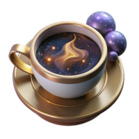 impressive vintage Coffee Cup with Steam Cutout with Top View png