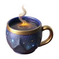 magnificent vintage Coffee Mug with Steam Side View Isolated Element detailed png