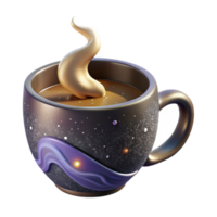 elegante rústico café caneca com vapor lado Visão isolado elemento autêntico png