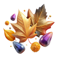 serene modern Colorful Autumn Leaves Falling Down Isolated Element high quality png