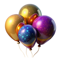 serene artistic Colorful Balloons Floating Upward Isolated Element png