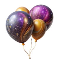 serene vintage Colorful Balloons String Isolated on Transparent Background premium png