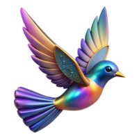 vibrant creative Colorful Bird in Flight Angled View Isolated Element high resolution png