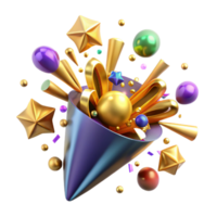vibrant minimalist Colorful Confetti Explosion Top View Isolated Element detailed png