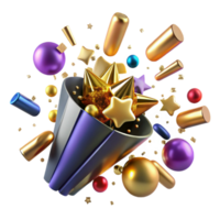 beautiful rustic Colorful Confetti Explosion Top View Isolated Element genuine png