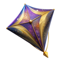 vibrant traditional Colorful Kite in Flight Angled View Isolated Element genuine png