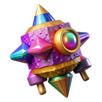 serene contemporary Colorful Pinata with Candy Inside Transparent Background high quality png