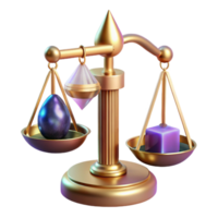 magnificent creative Conceptual Scale with Right and Wrong Text Isolated premium png