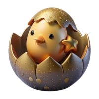 magnificent creative Cracked Eggshell with Chick Emerging Cutout authentic png