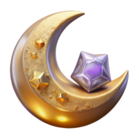 impressive artistic Crescent Moon Isolated with Soft Glow professional png