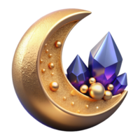 serene vintage Crescent Moon with Soft Glow Cutout authentic png
